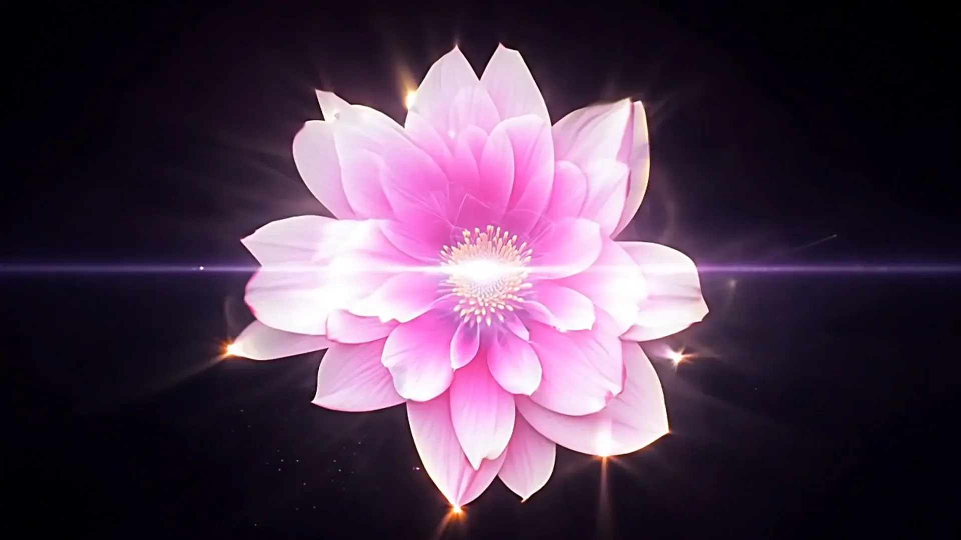 Radiant Flower Light Effects Overlay for Yoga Logo Animation